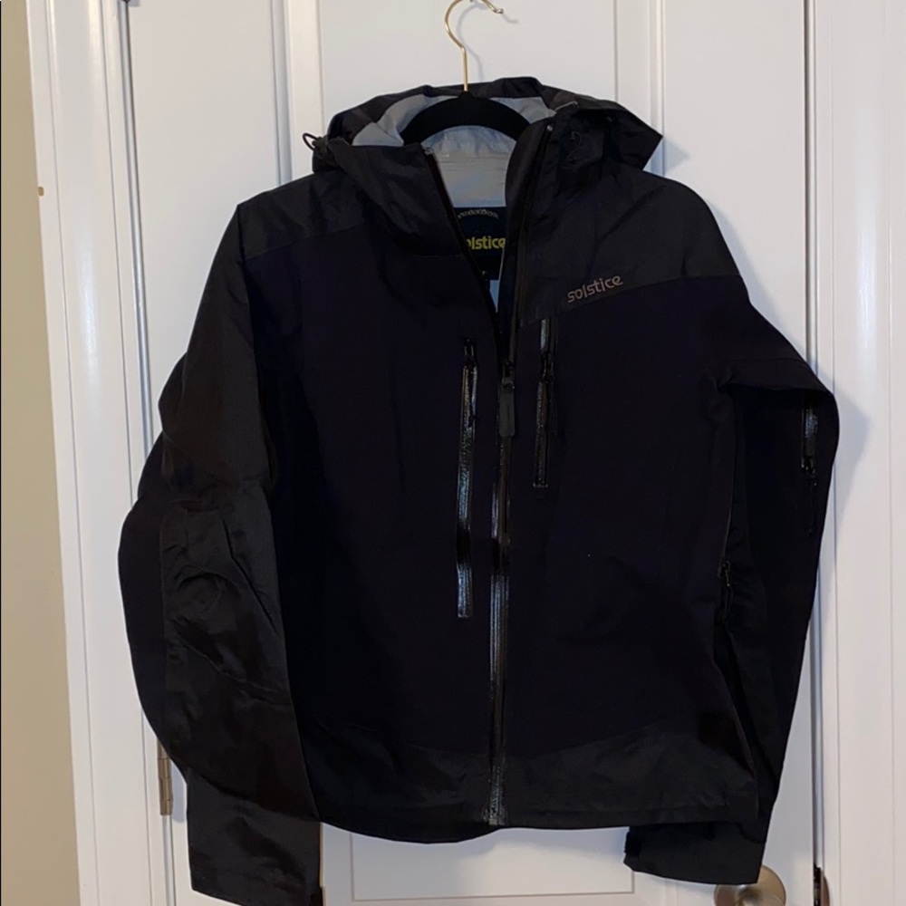 Women’s Solstice black ski shell, sz small